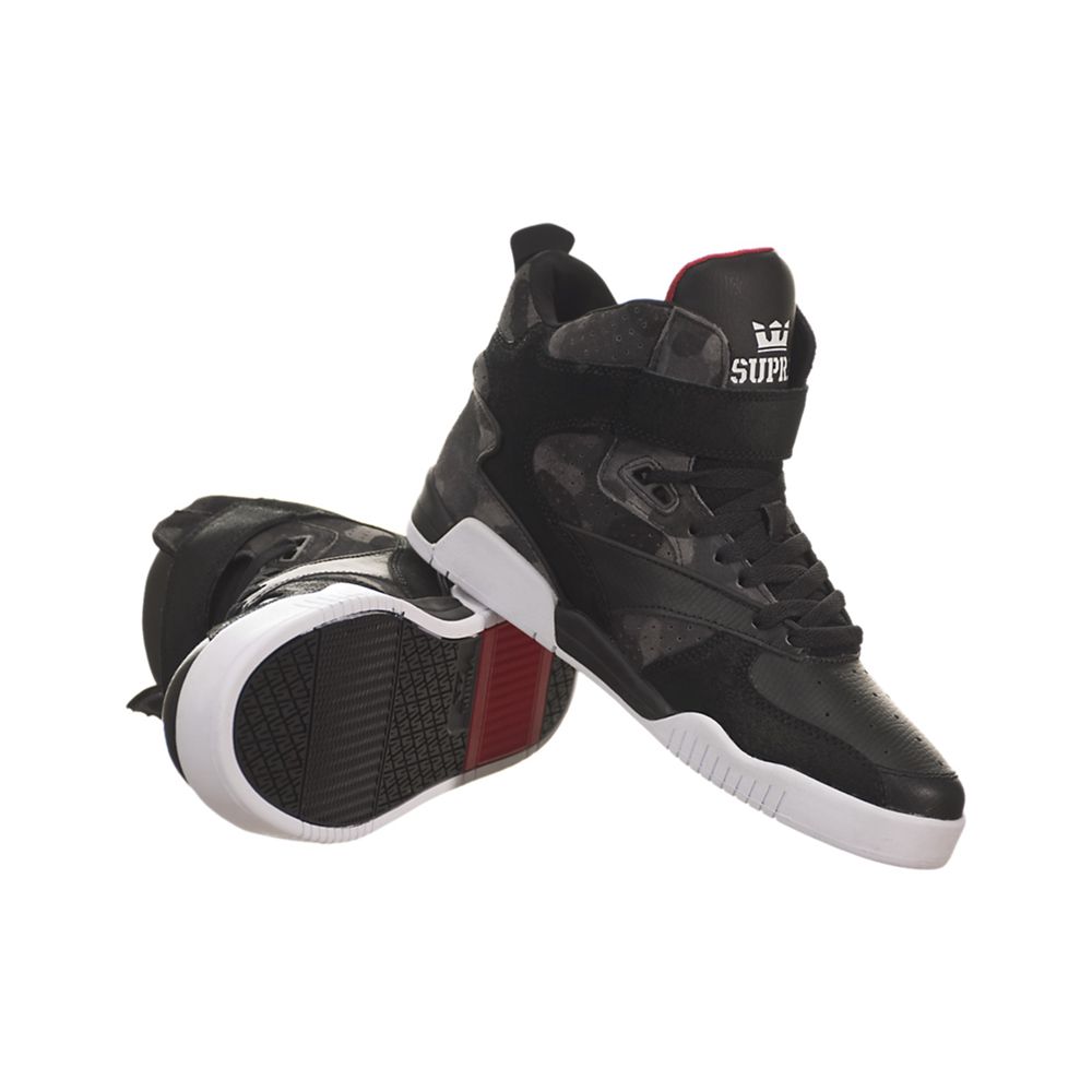 Baskets Montantes Supra Bleeker Noir Camouflage Black/Camo-White Homme | LJB-28201059